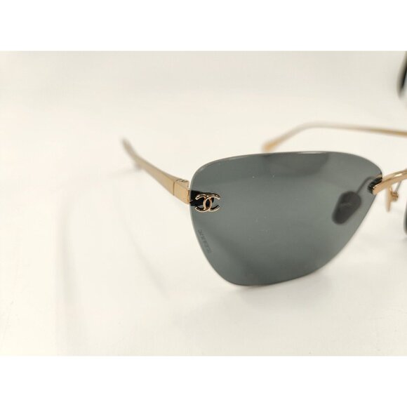 CHANEL CAT EYE SUNGLASSES Metal Gold/Dark Grey Ref. 4286T C395/S4 NWOT - Picture 3 of 12